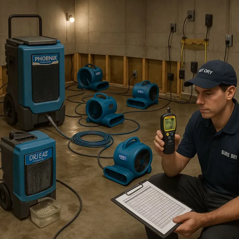 Structural Drying and Dehumidification process in Glendale, MS